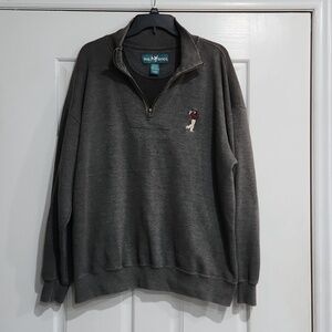 Big Dogs Oversized Pullover Shirt Sweatshirt Sweater XL Gray 1/4 Zip Mens Y2K